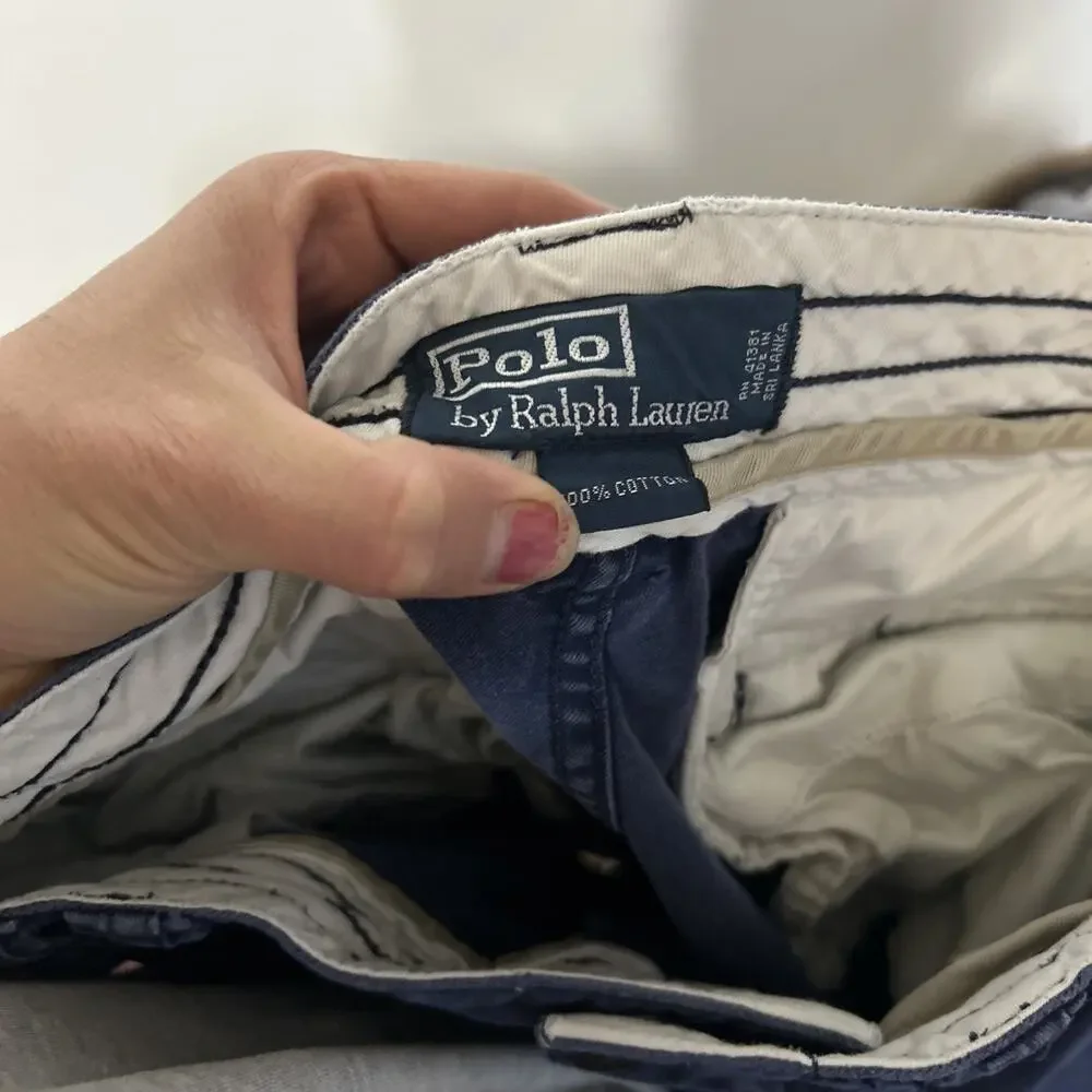 Ralph Lauren Men's Classic Polo Chino 10” Inseam Heavy Blue Cargo Shorts 32”